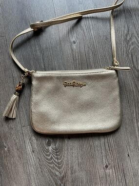Lilly Pulitzer Shimmery Gold Crossbody with Tassel Charm